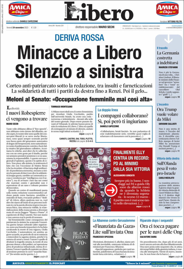 Portada de Libero (Italia)