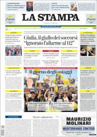 Portada de La Stampa (Italia)