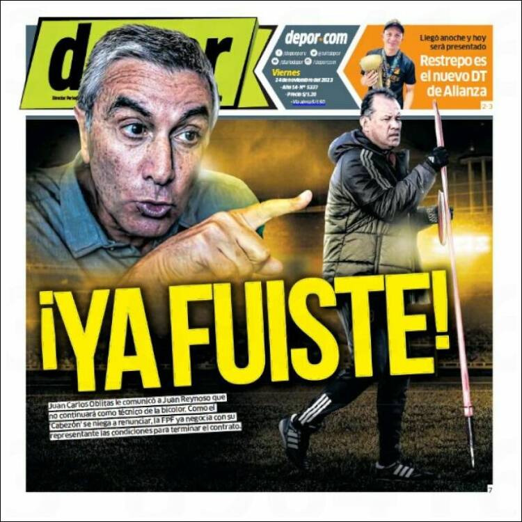 Portada de Depor (Per&uacute;)