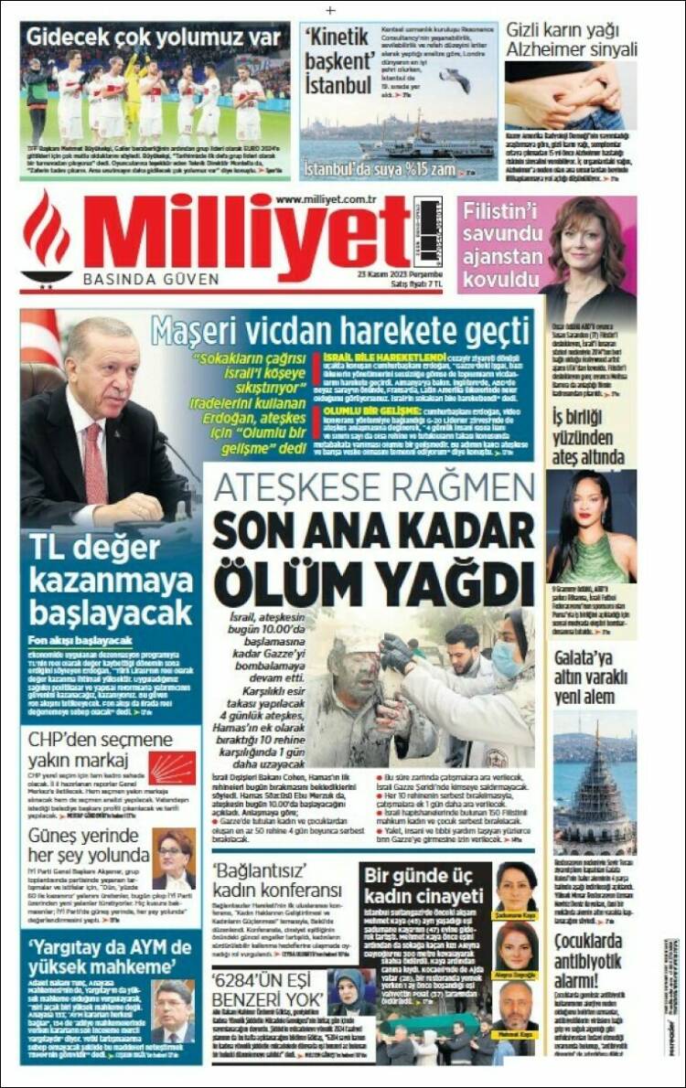 Portada de Milliyet (Turqu&iacute;a)
