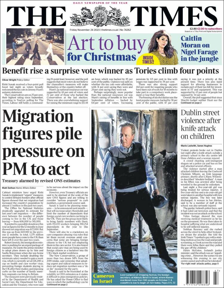 Portada de The Times (Reino Unido)