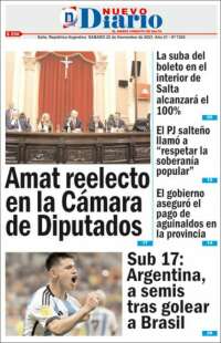 Portada de Nuevo Diario de Salta (Argentina)