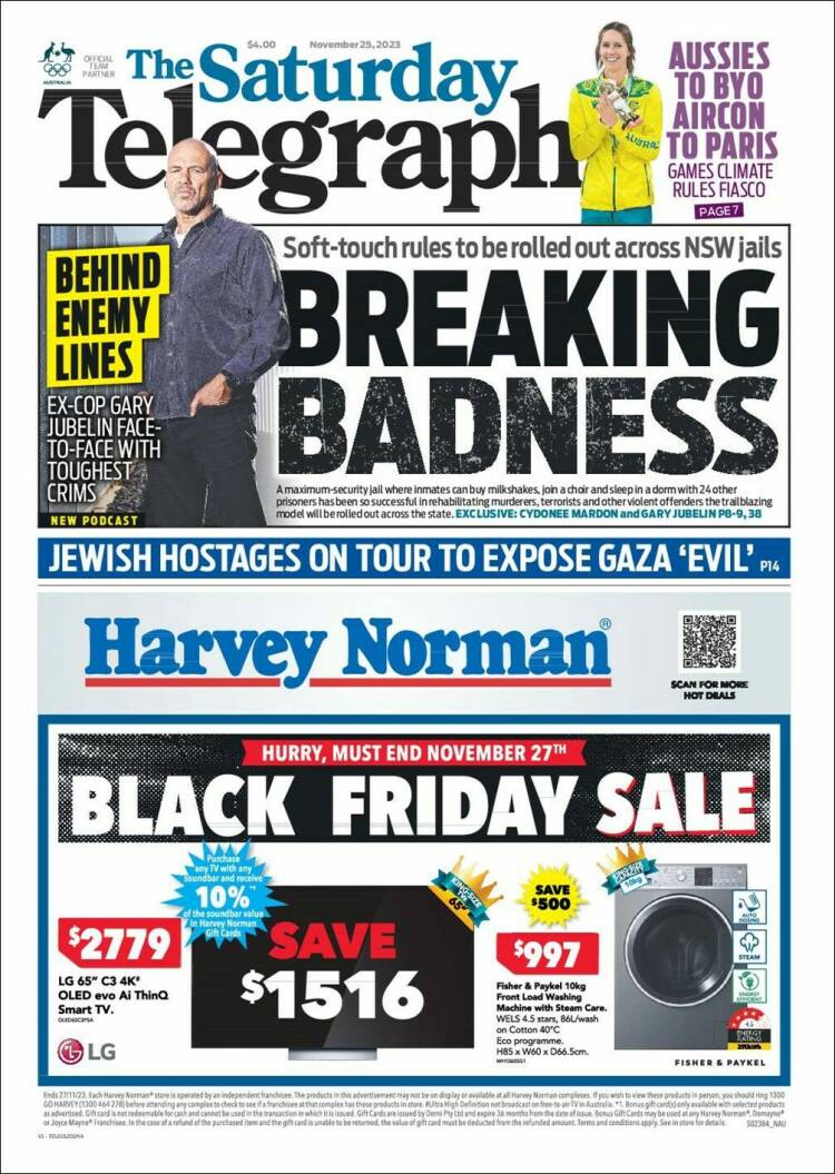 Portada de The Daily Telegraph (Australia)