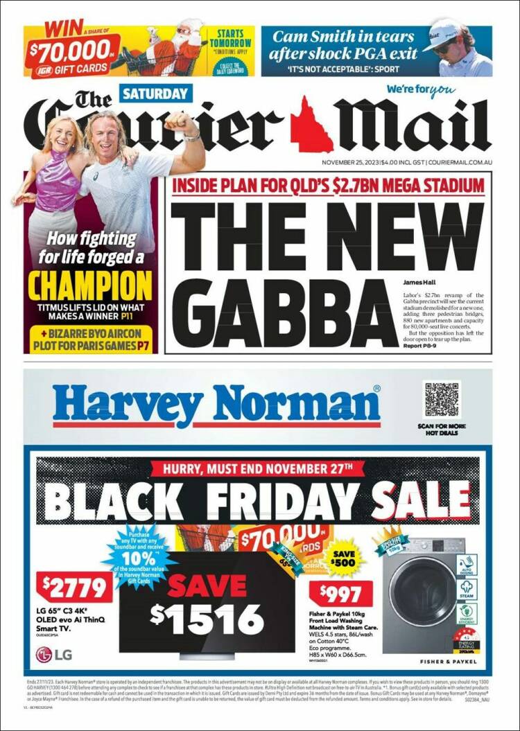 Portada de The Courier-Mail (Australia)