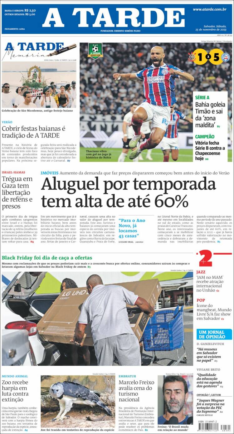 Portada de Diário A Tarde (Brasil)