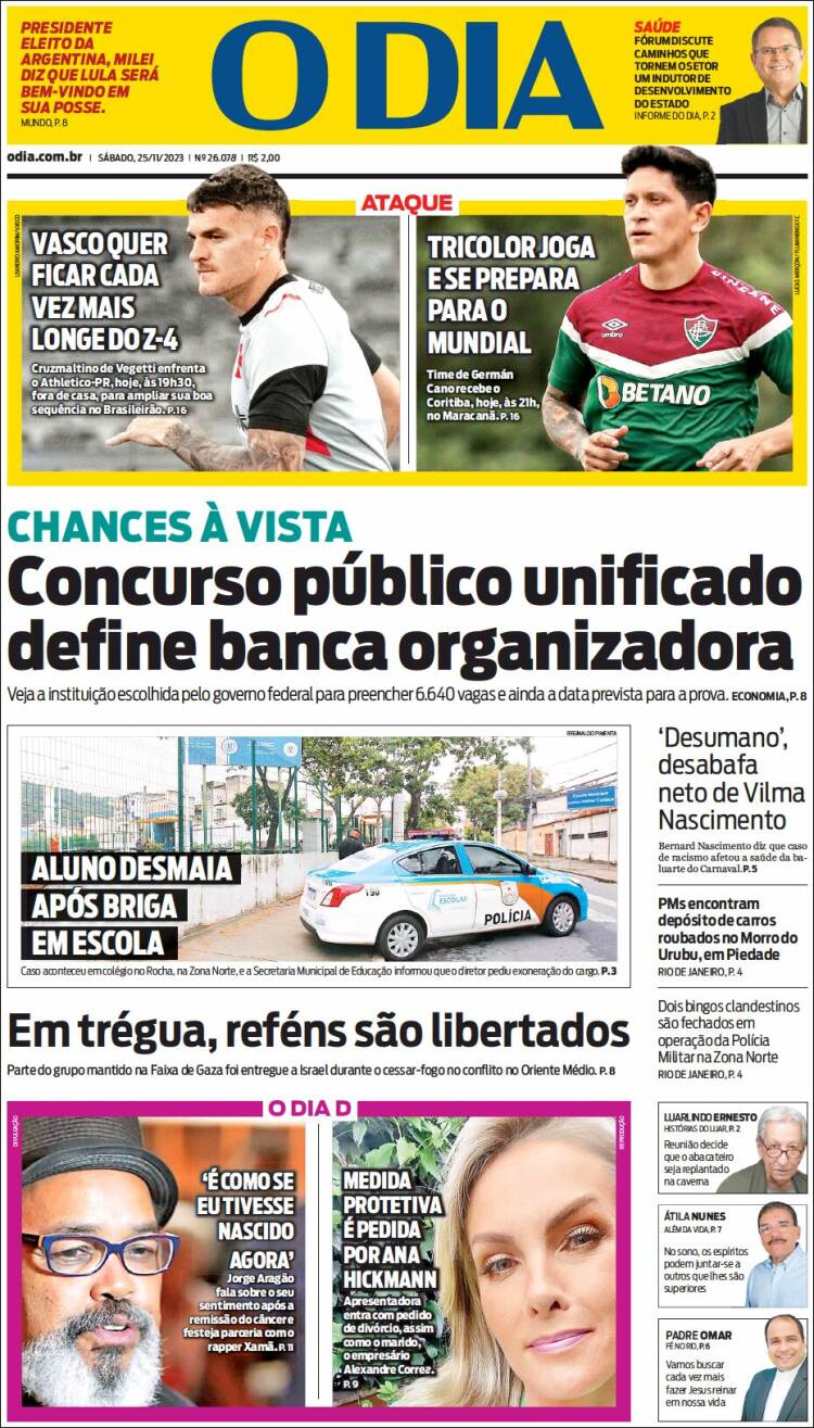 Portada de O Dia (Brasil)