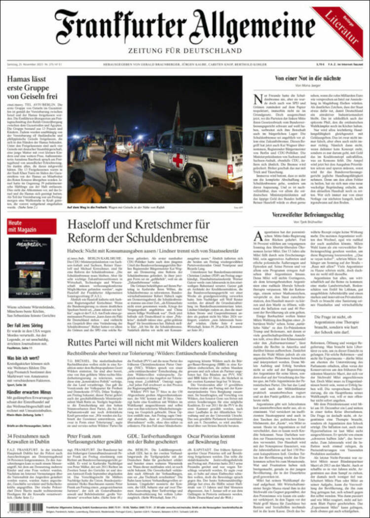 Portada de Frankfurter Allgemeine (Alemania)
