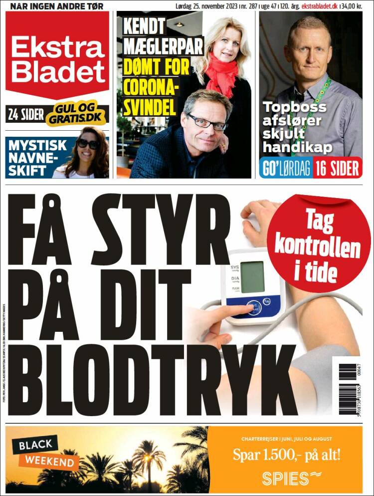 Portada de Ekstra Bladet (Dinamarca)