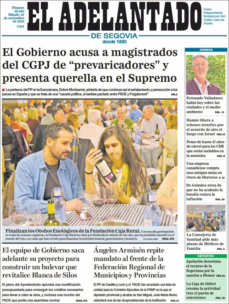 Portada de El Adelantado de Segovia (España)
