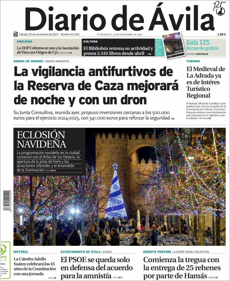 Portada de Diario de Ávila (España)