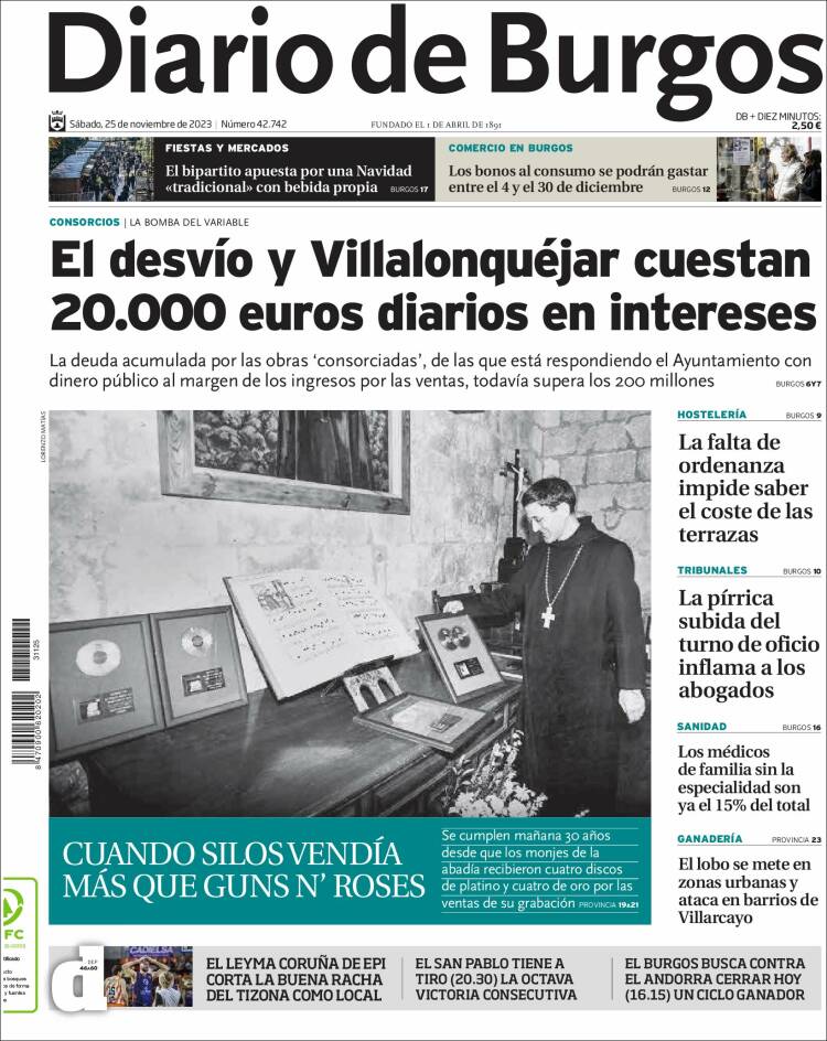 Portada de Diario de Burgos (España)