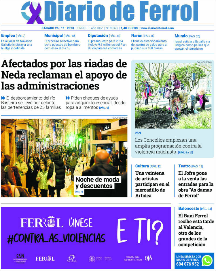 Portada de Diario de Ferrol (España)
