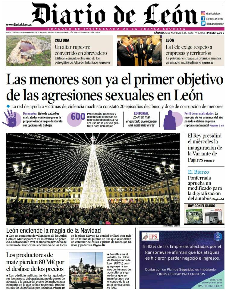 Portada de Diario de León (España)