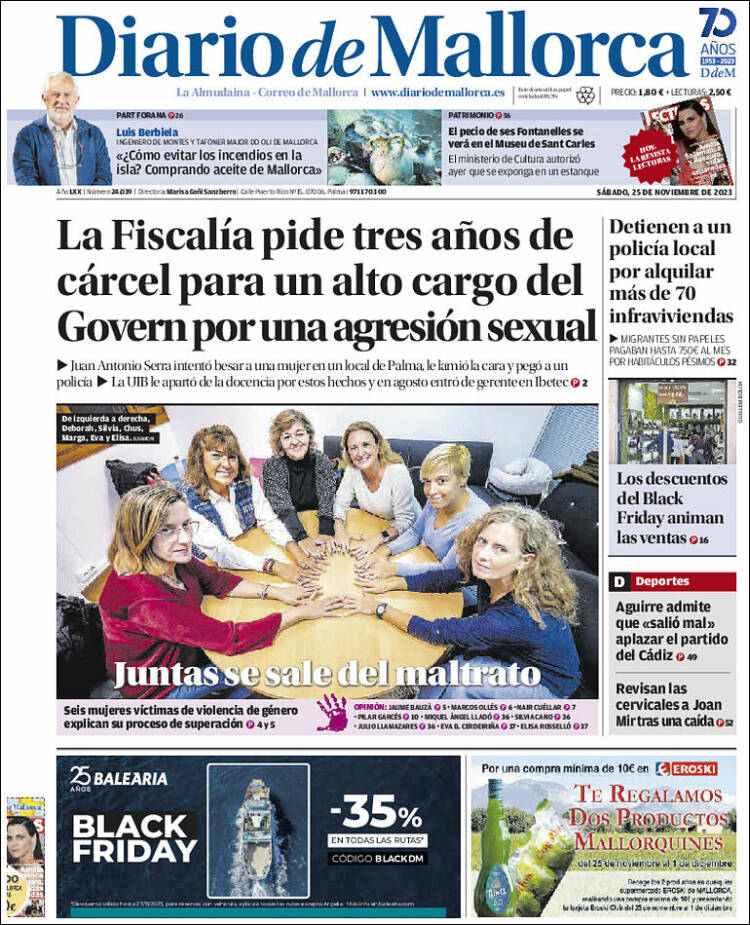 Portada de Diario de Mallorca (España)