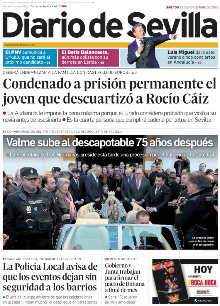 Portada de Diario de Sevilla (España)