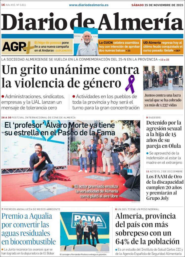 Portada de Diario de Almería (España)