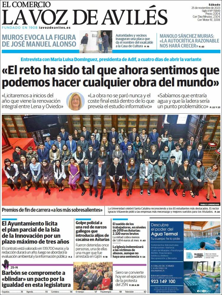 Portada de El Comercio - Avilés (España)