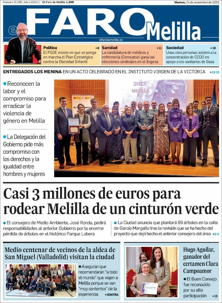 Portada de El Faro de Melilla (España)