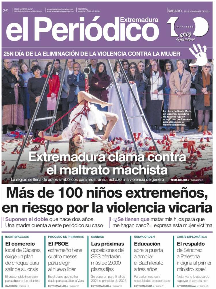 Portada de El Periódico de Extremadura (España)