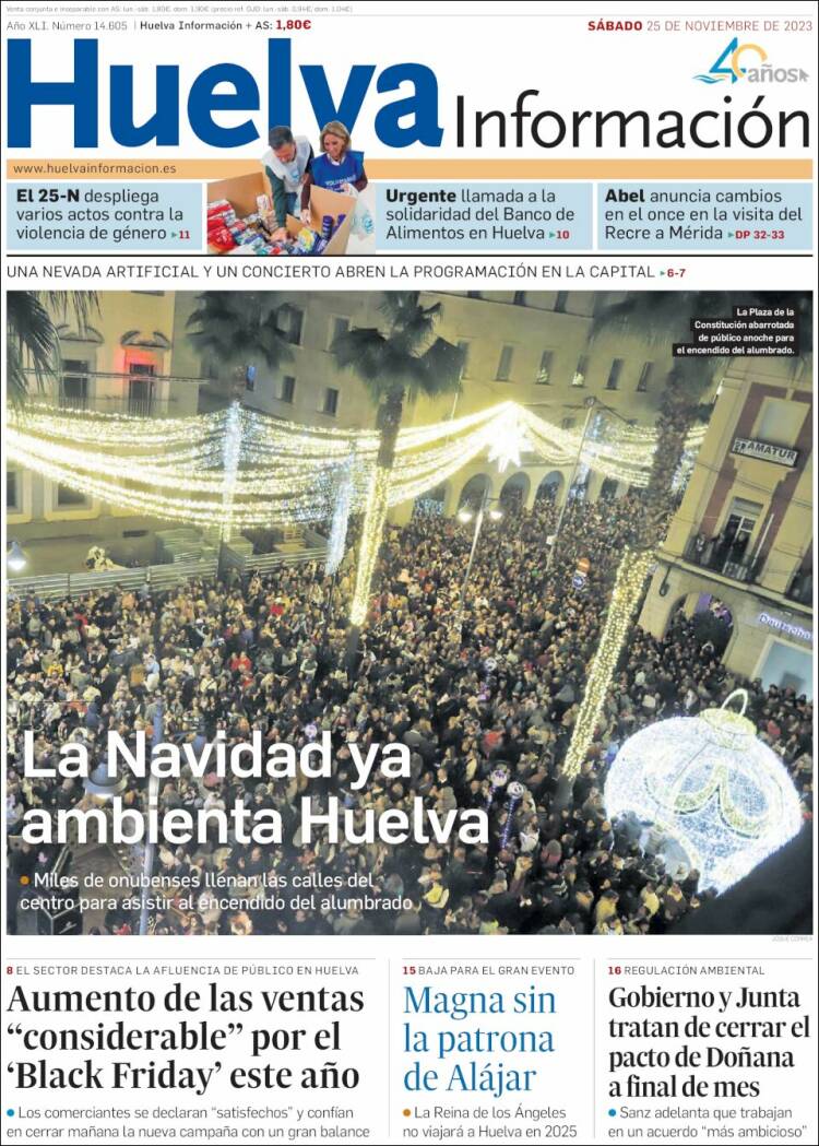 Portada de Huelva Información (España)