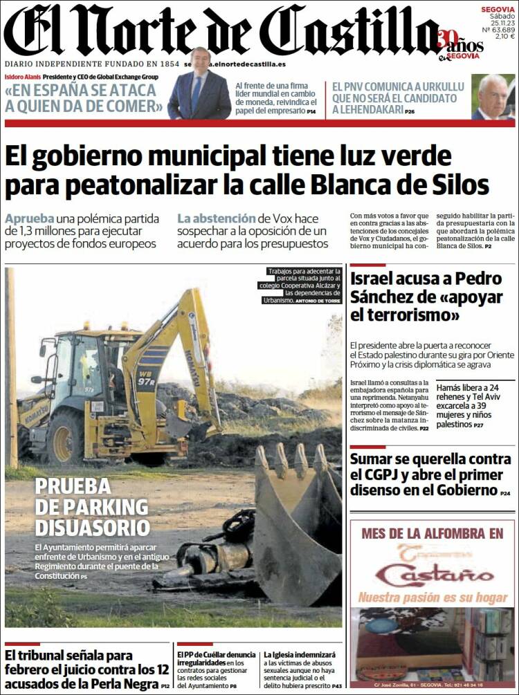Portada de Norte de Castilla - Segovia (España)