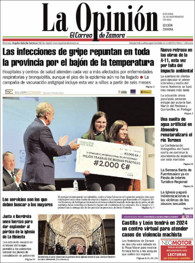Portada de La Opinión - El Correo de Zamora (España)