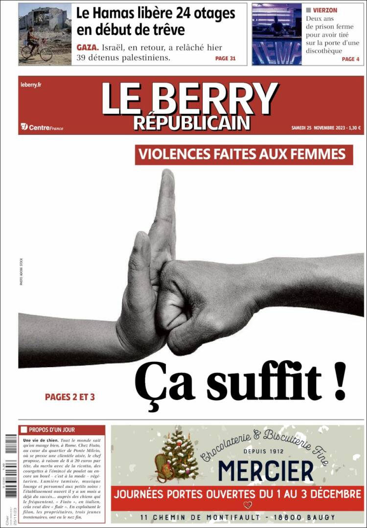 Portada de Berry Republicain (Francia)
