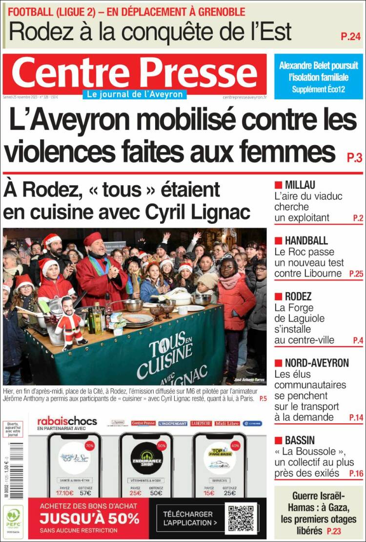 Portada de Centre Presse (Francia)