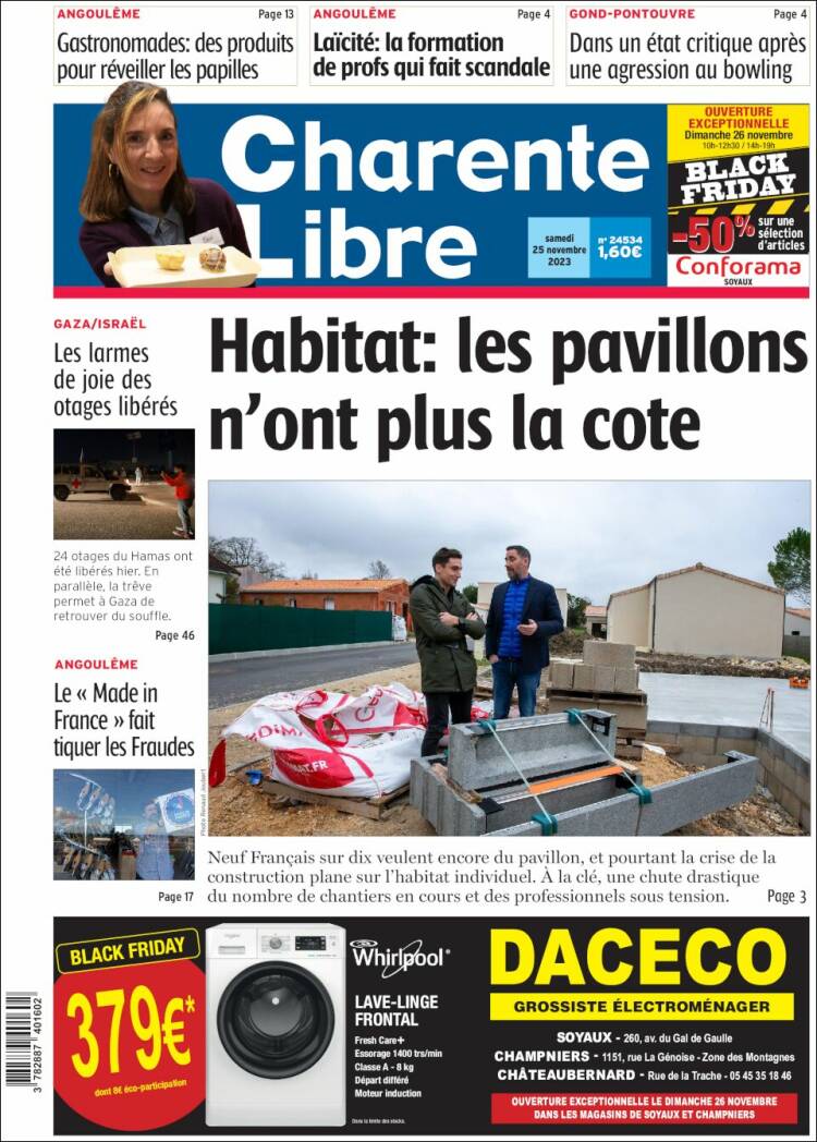 Portada de Charente Libre (Francia)