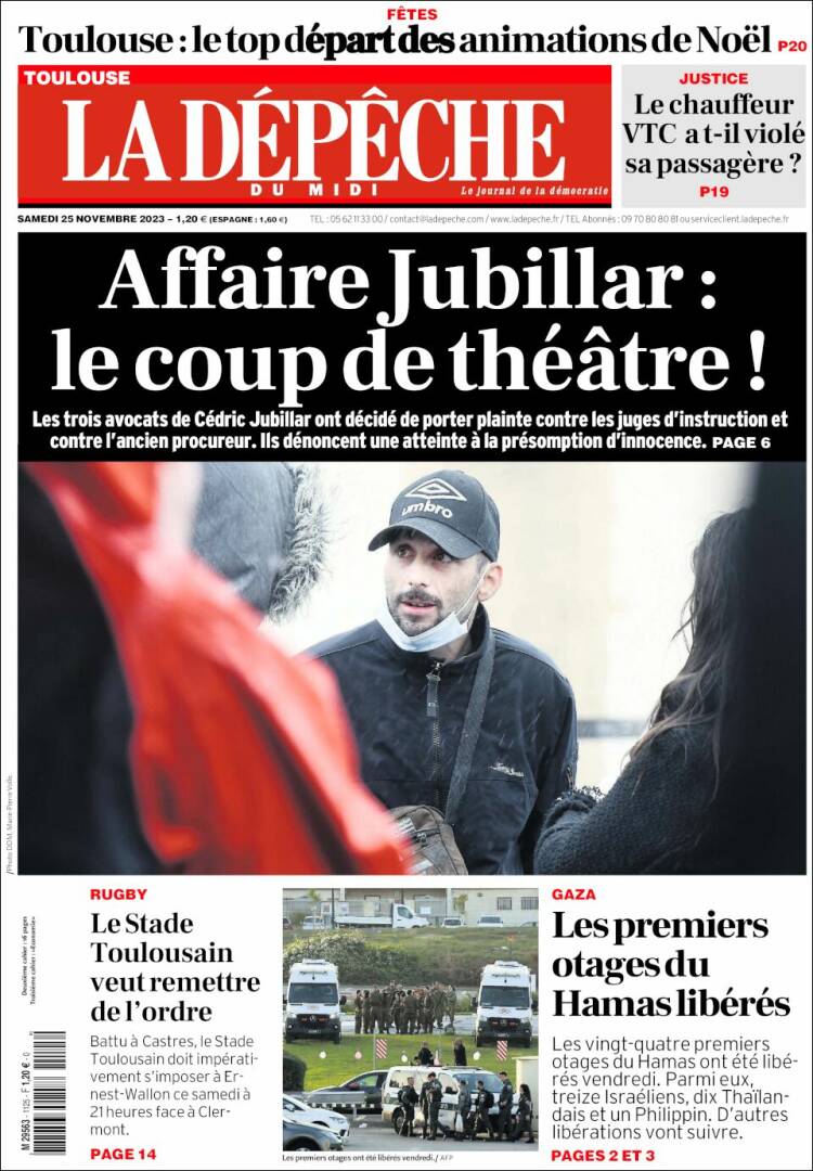 Portada de La Dépêche du Midi (Francia)