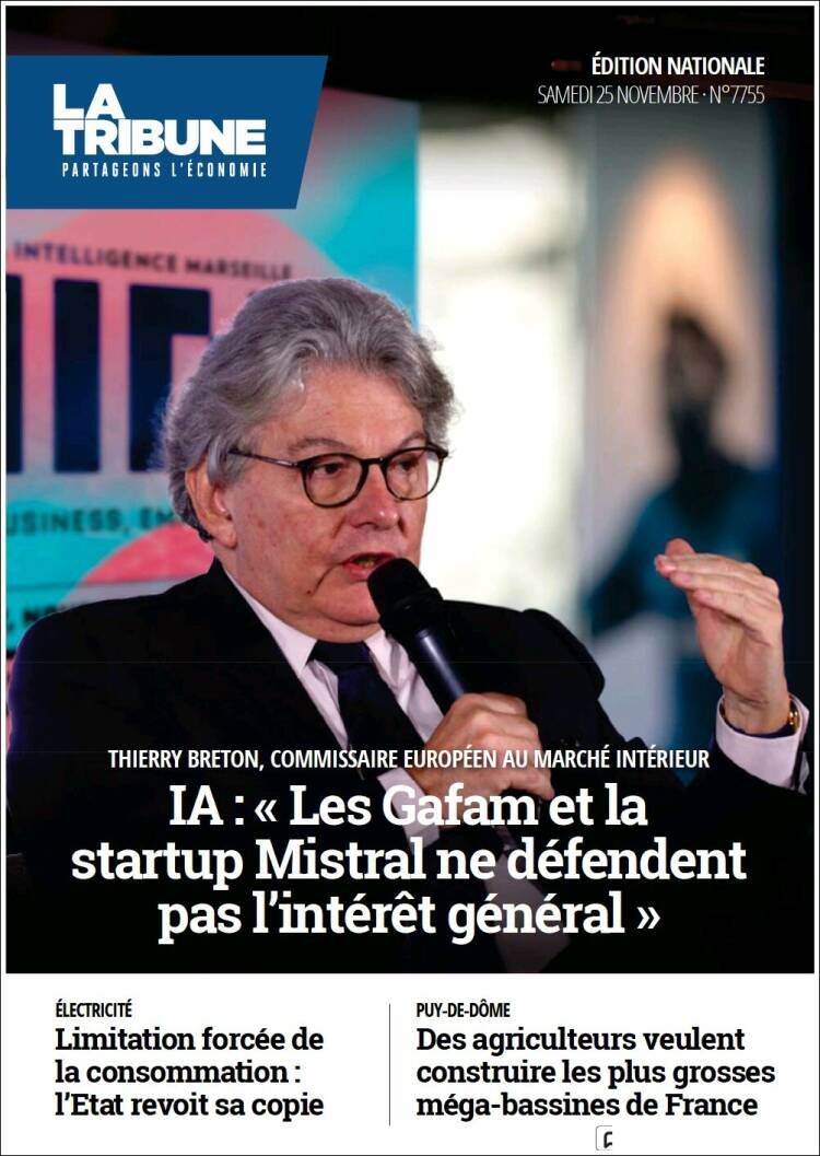 Portada de La Tribune (Francia)