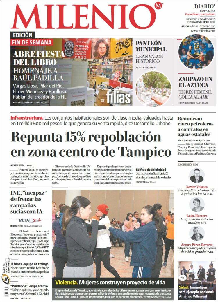 Portada de Milenio - Tamaulipas (México)