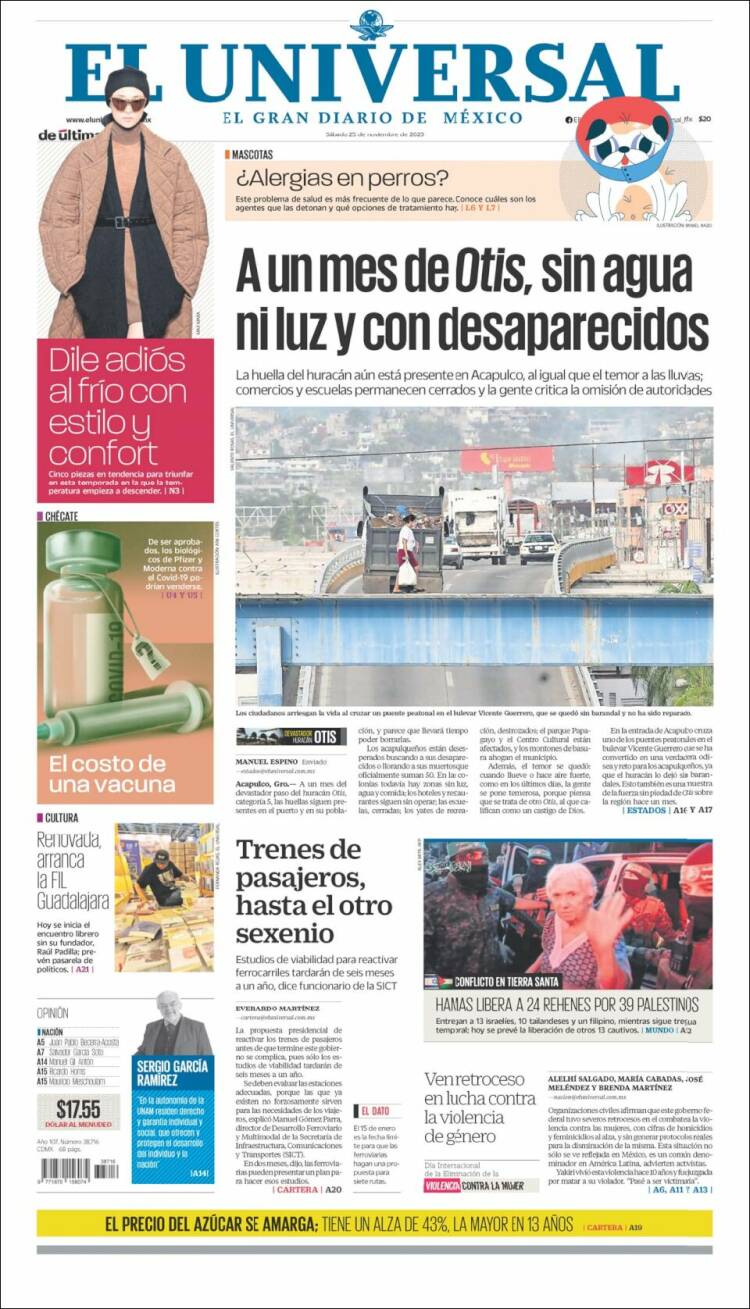 Portada de El Universal (México)