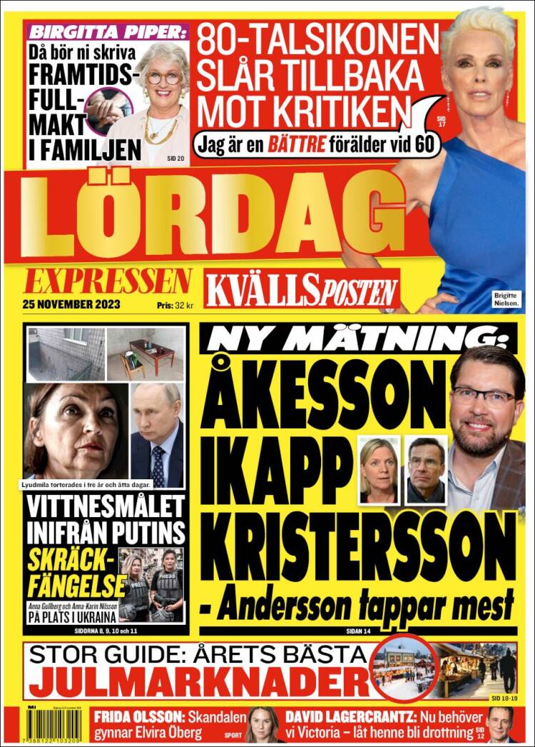 Portada de Kvällsposten (Suecia)