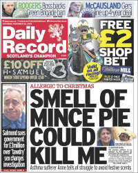 Portada de Daily Record (Reino Unido)