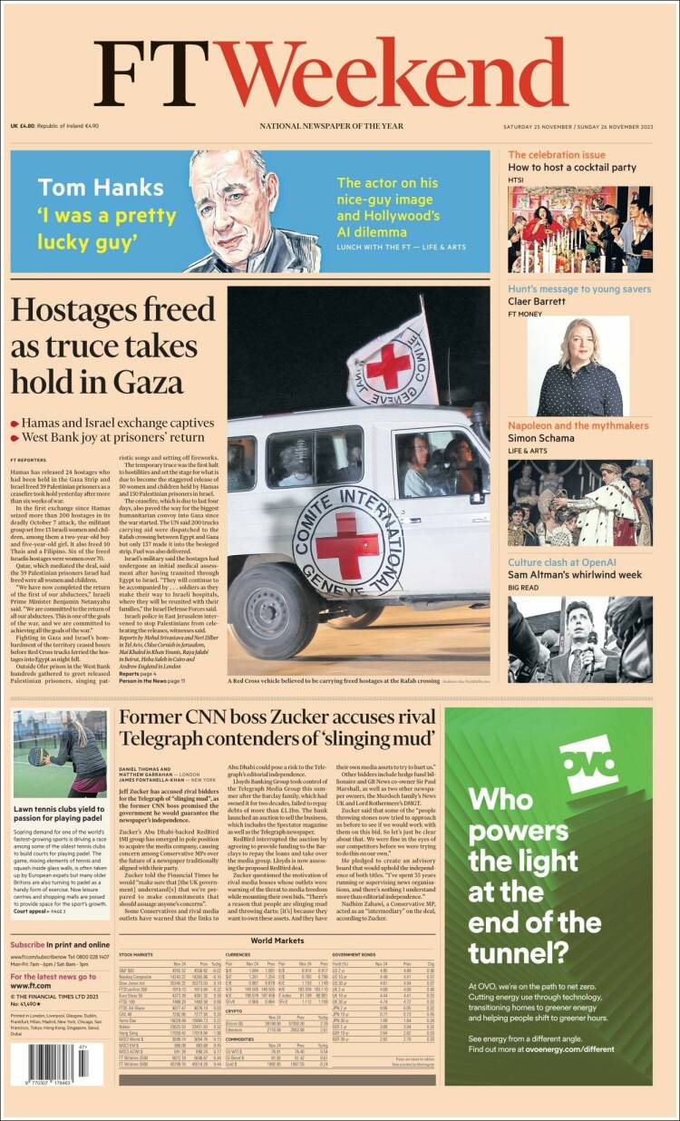 Portada de Financial Times (Reino Unido)
