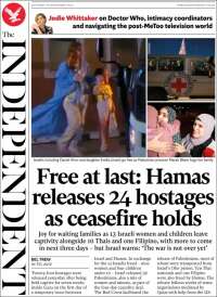 Portada de The Independent (Reino Unido)