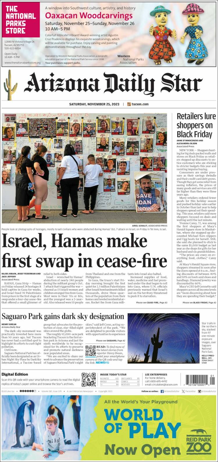 Portada de Arizona Daily Star (USA)