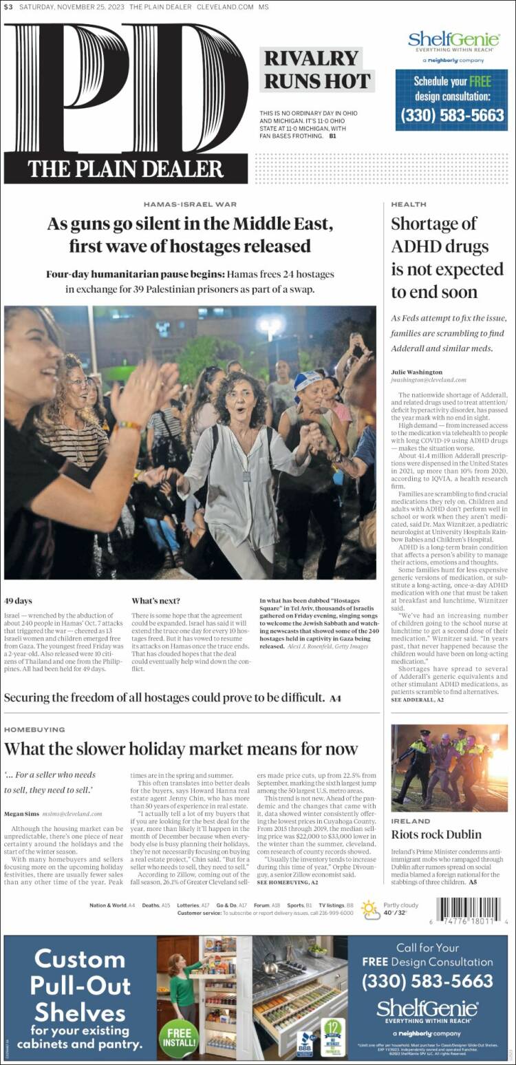Portada de The Plain Dealer (USA)