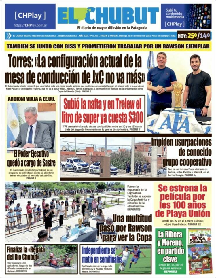 Portada de El Chubut (Argentina)