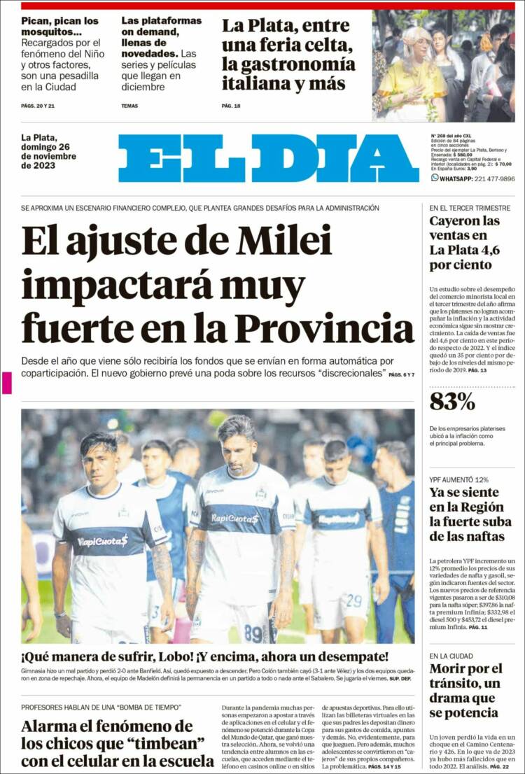 Portada de El Día de la Plata (Argentina)