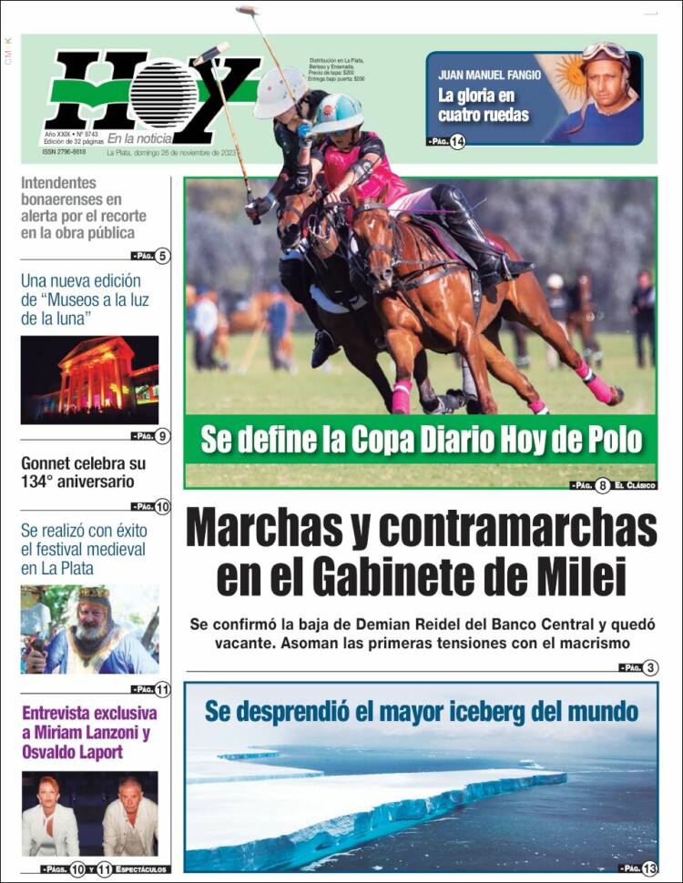 Portada de Diario Hoy (Argentina)
