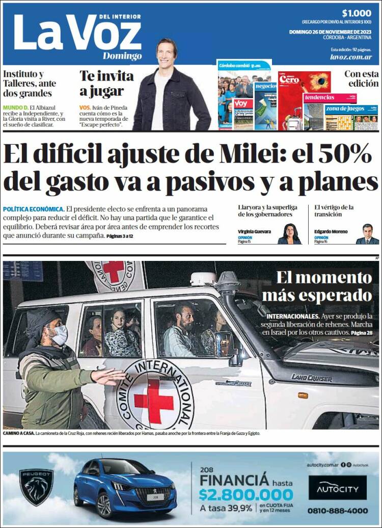 Portada de La Voz del Interior (Argentina)