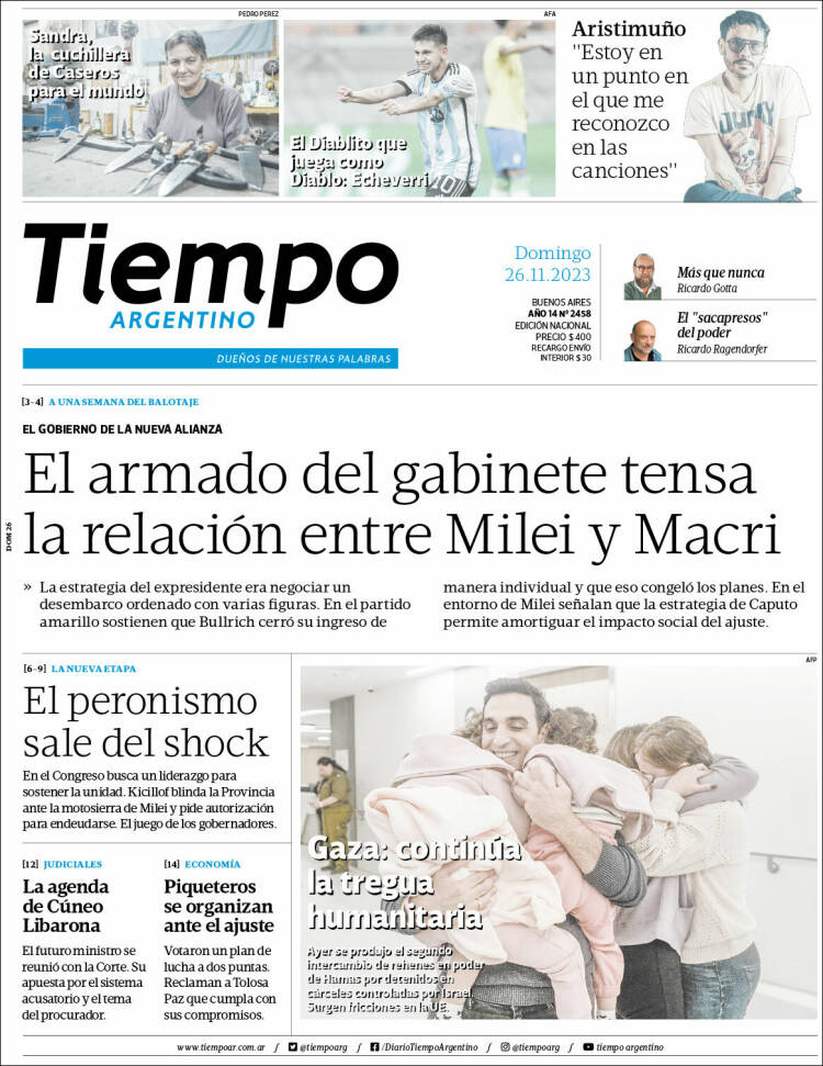 Portada de Tiempo Argentino (Argentina)