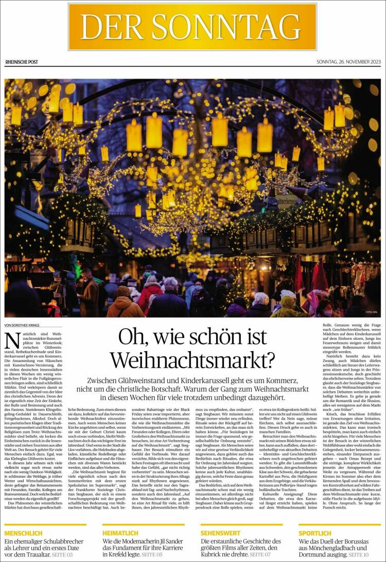 Portada de Rheinische Post (Alemania)