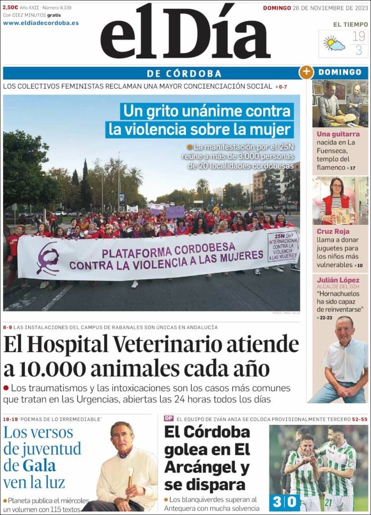Portada de El Día de Córdoba (España)