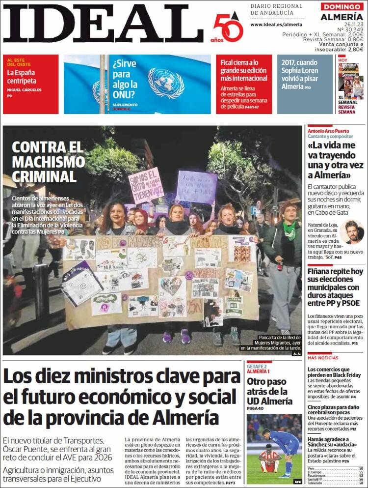 Portada de Ideal Almeria (España)