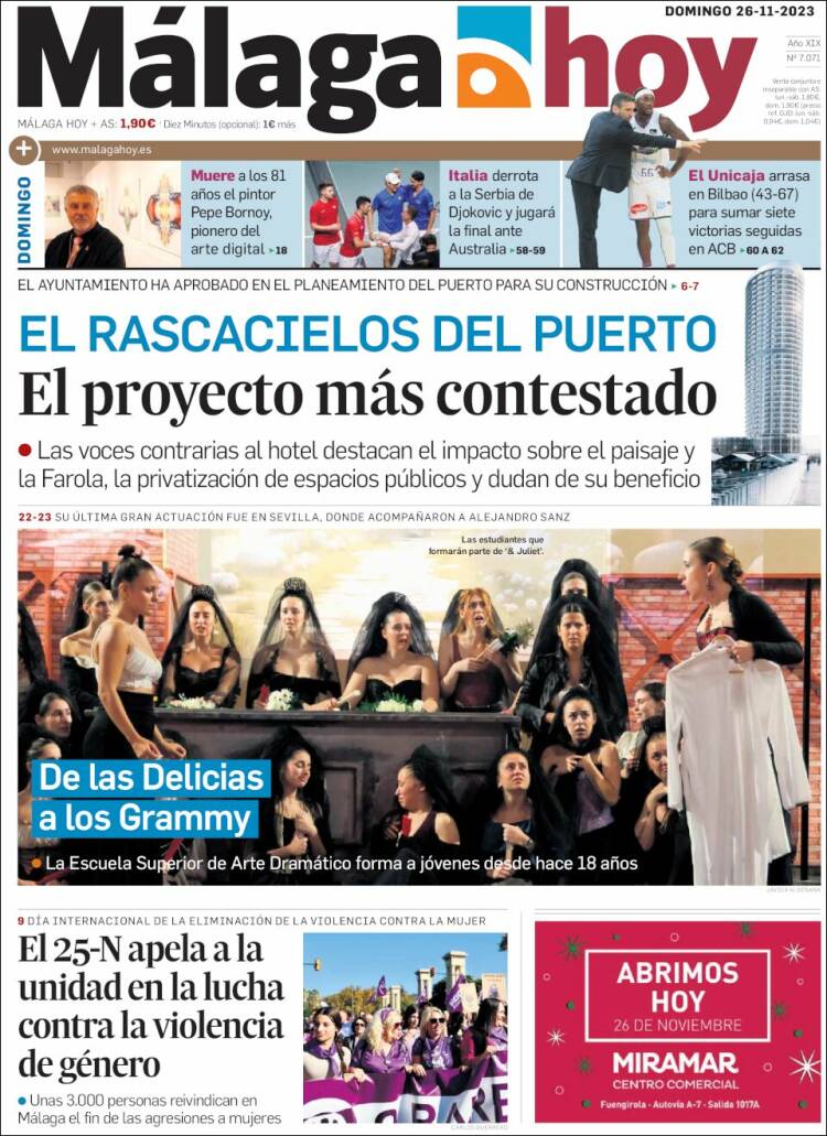 Portada de Málaga Hoy (España)