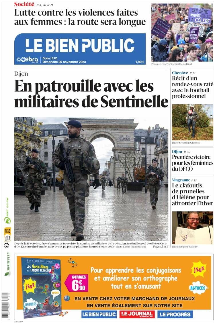 Portada de Le Bien Public (Francia)