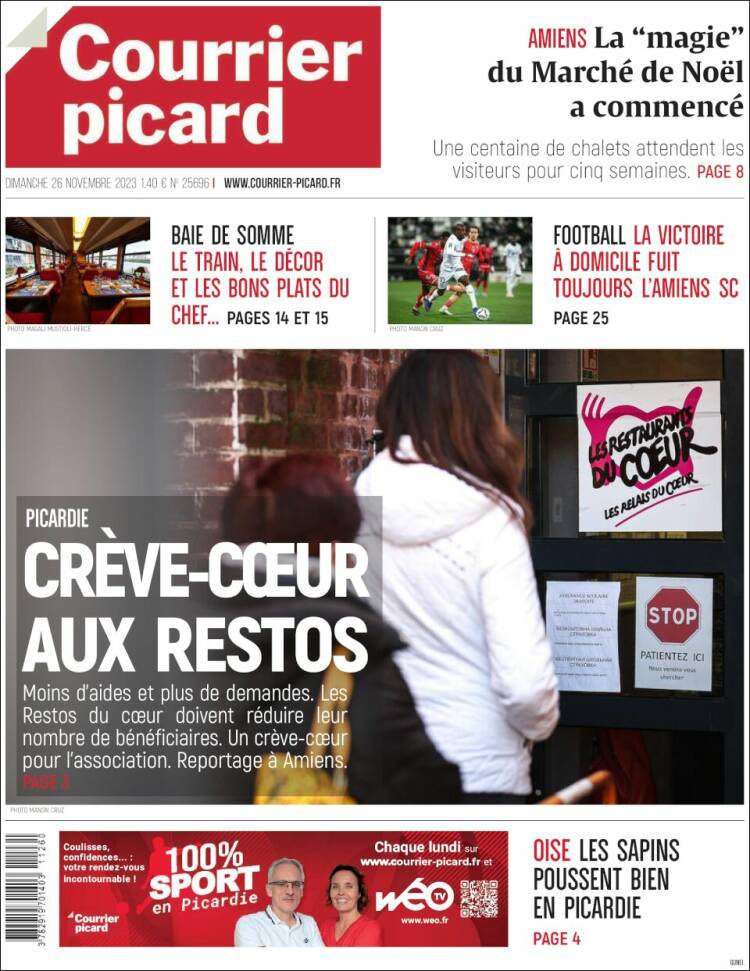 Portada de Courrier Picard (Francia)